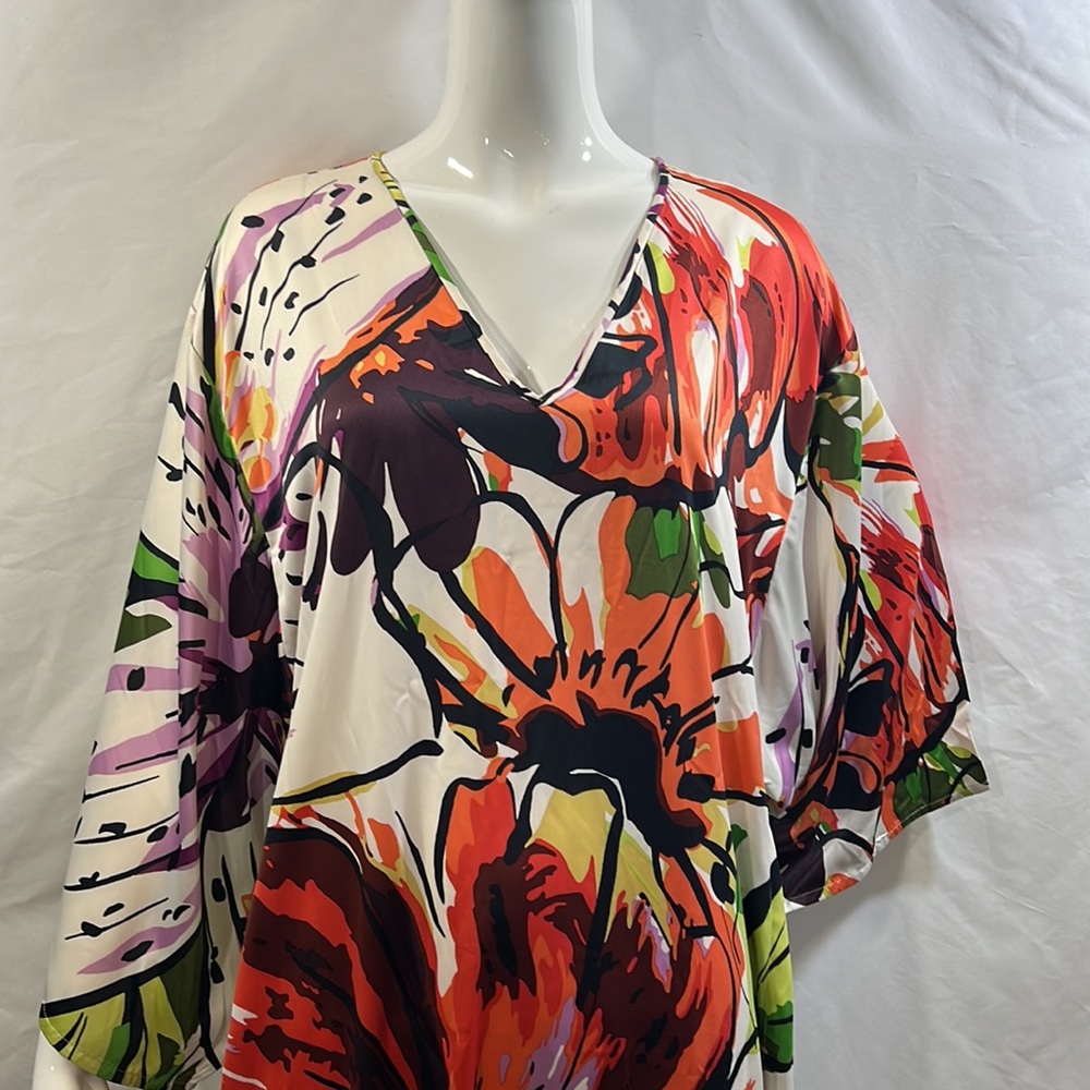 NWT NATORI Autumn Kaftan Multicolored Dress (Drop Kimono sleeves)